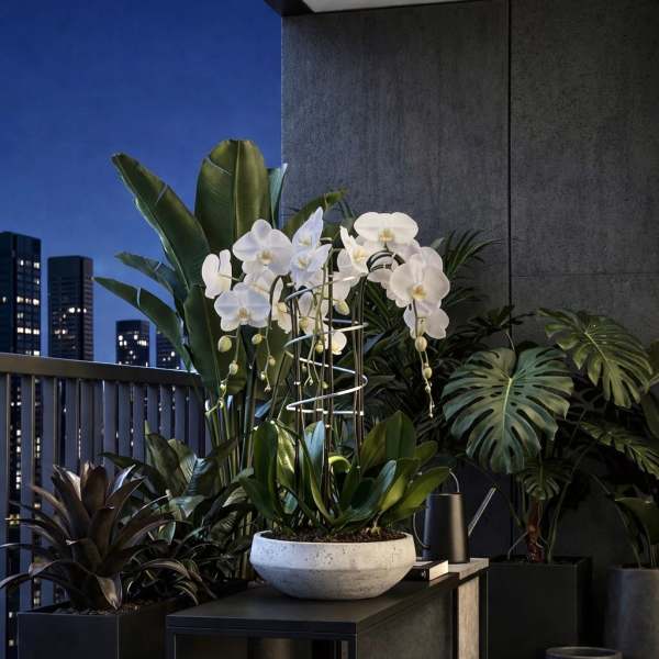 White Phalaenopsis Orchid – Refined Modern Design