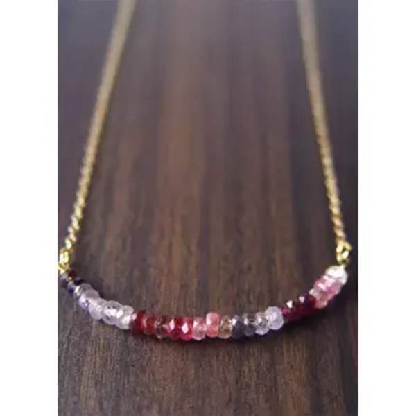 Multi Sapphire Bar Necklace