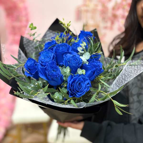 Valentine’s Day Bouquet | 12 Premium Blue Roses