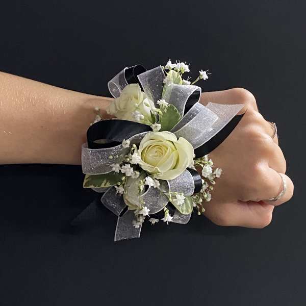 White Spray Rose Corsage