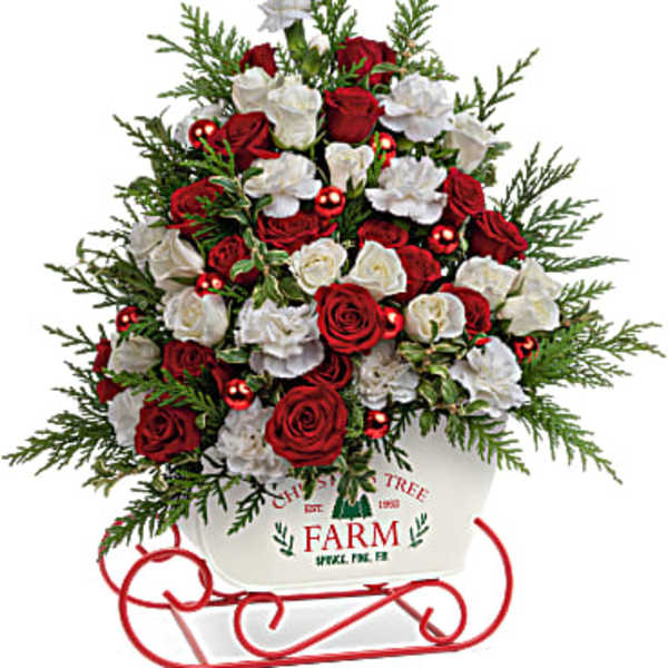 joyful holiday tree boquet
