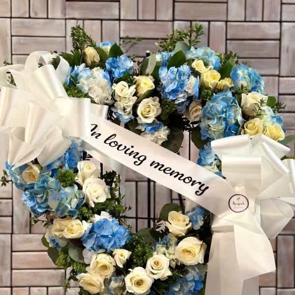 Heaven’s Blue Heart Wreath