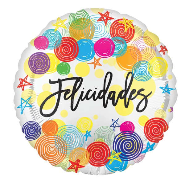 18" Felicidades Spirals Mylar