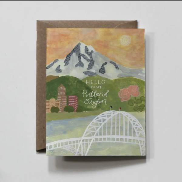 Hello from Portland, Oregon | Mt. Hood Fremont Bridge Card