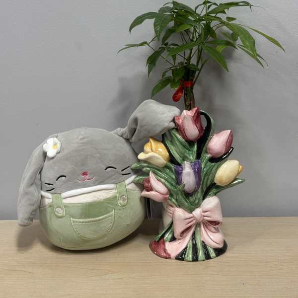 Ceramic Tulip Tree & Bunny