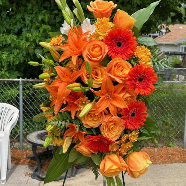 Orange standing spray