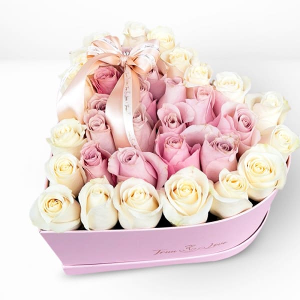 Sweet Heart box White & Light Pink