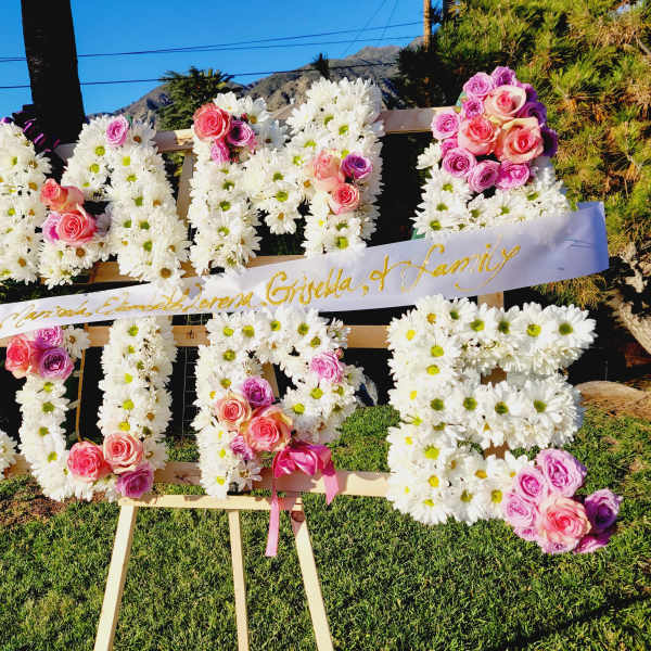 Custom Name Standing Funeral Spray