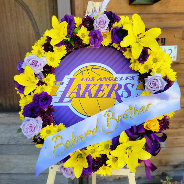 Lakers Standing Funeral Wreath
