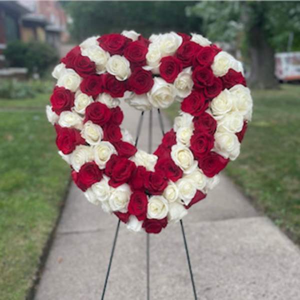 All Roses Open Heart on Easel