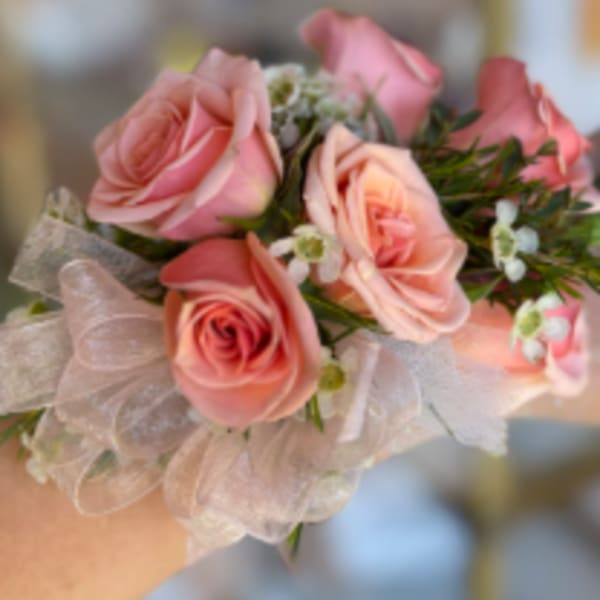 Pink/Peach Rose Prom Corsage