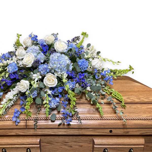 Navy Garden Casket Spray