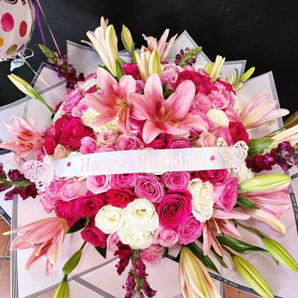 Pink Jumbo Lily Variety Bouquet