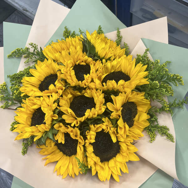 BOUQUET DE 12 GIRASOLES/12 SUNFLOWER BOUQUET