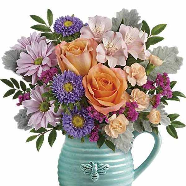 Busy Bee Pitcher Bouquet