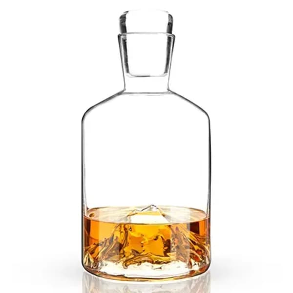 Pacific Northwest Mountain Themed Crystal Liquor Decanter