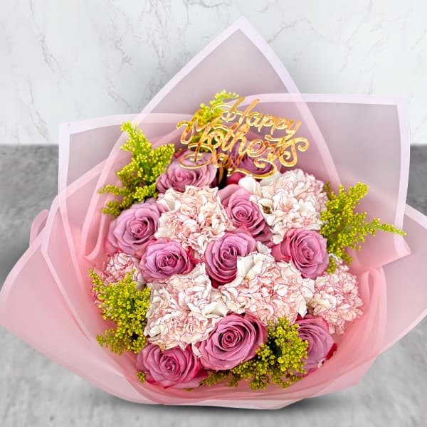 Purple Roses & Carnations