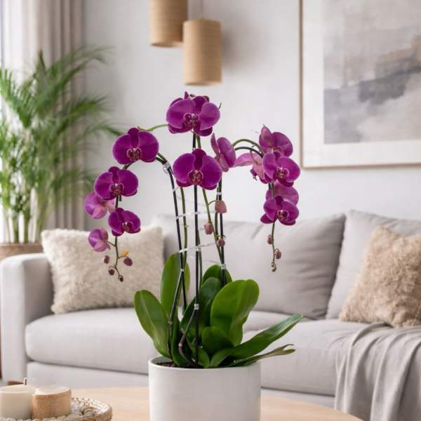 Purple Phalaenopsis Orchid – Office Reception Accent