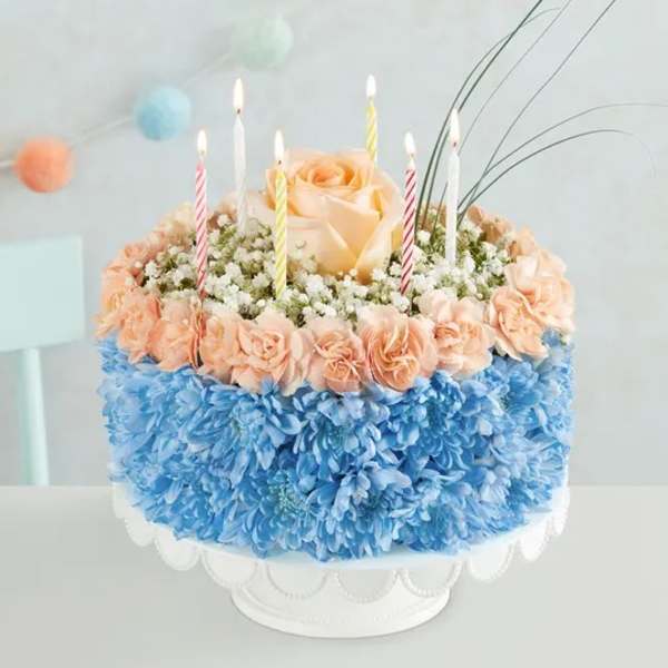 Birthday Wishes Flower Cake Coastal