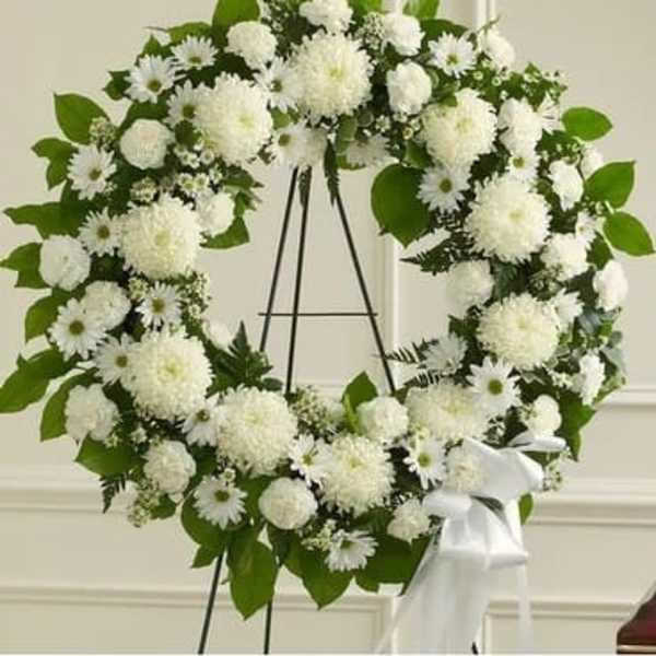 Serene Blessings Standing Wreath- White