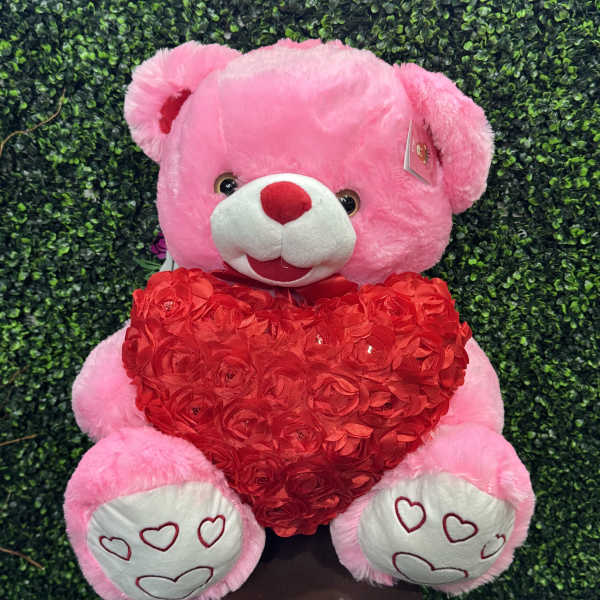 Pink heart bear