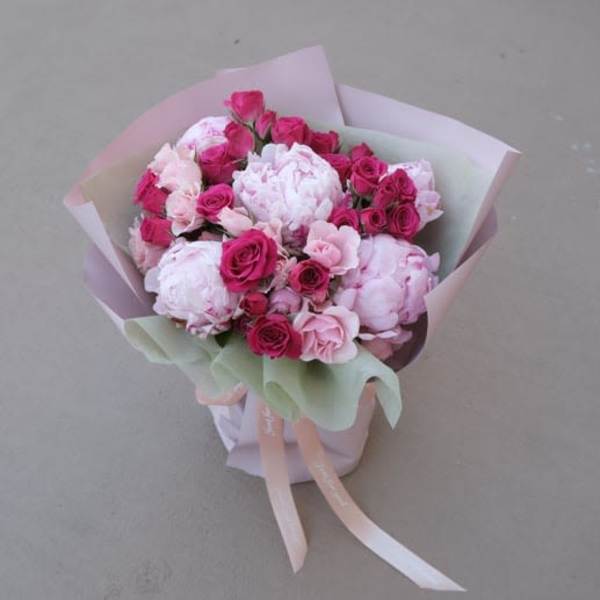 Pink Sweetheart Crush Peonies and Roses