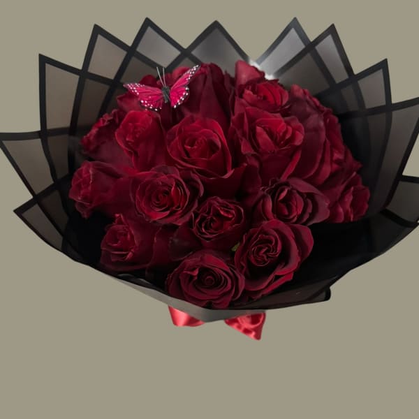 All red rose bouquet