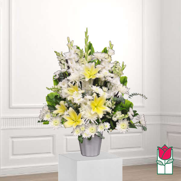 Beretania's Honokawai Sympathy Arrangement [Yellow Lily - Seasonal]
