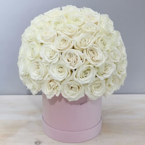 Pink & White Rose Hat Box - WeHo