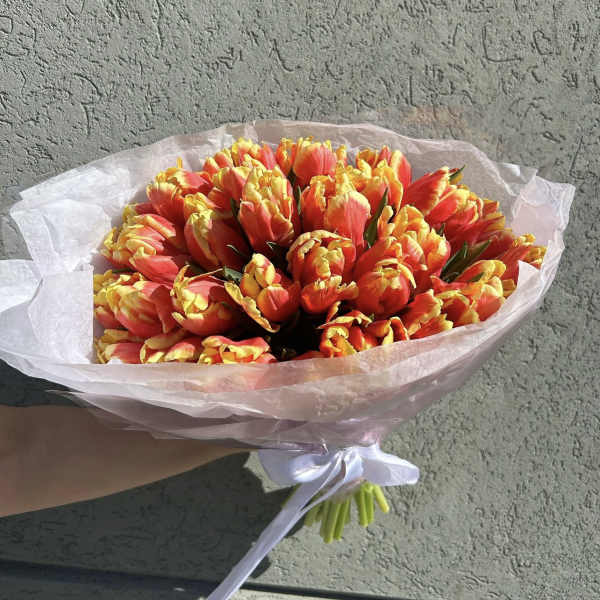 #25 Double tulip bouquet in orange