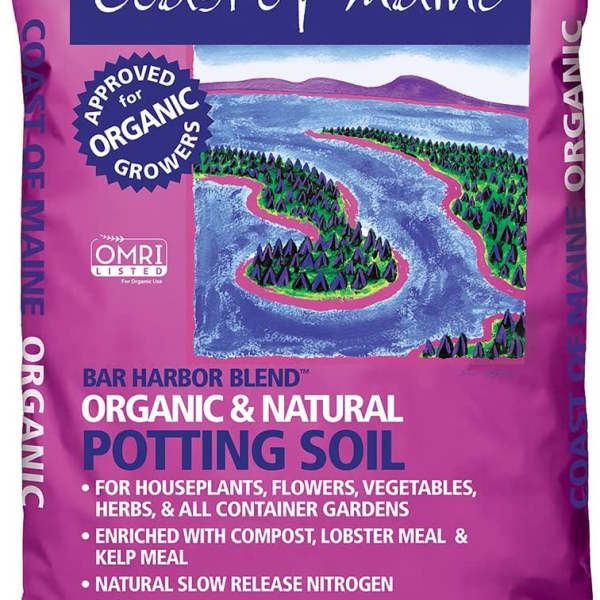 Bag of Coast of Maine organic potting soil