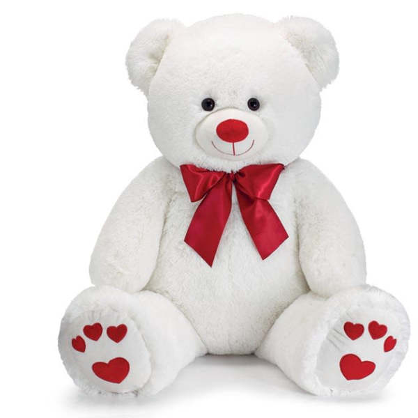LARGE 35" WHITE VALENTINE PLUSH BEAR Product