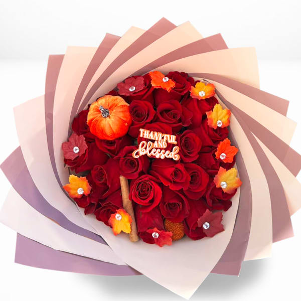 Pumpkin Spice Bloom- Red Roses