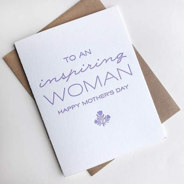Mother's Day greeting card on a kraft envelope