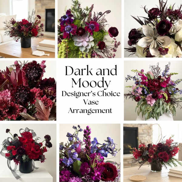 Dark and Moody Designer's Choice Vase Arrangement