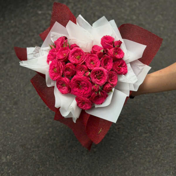 Hand Wrapped Heart Bouquet