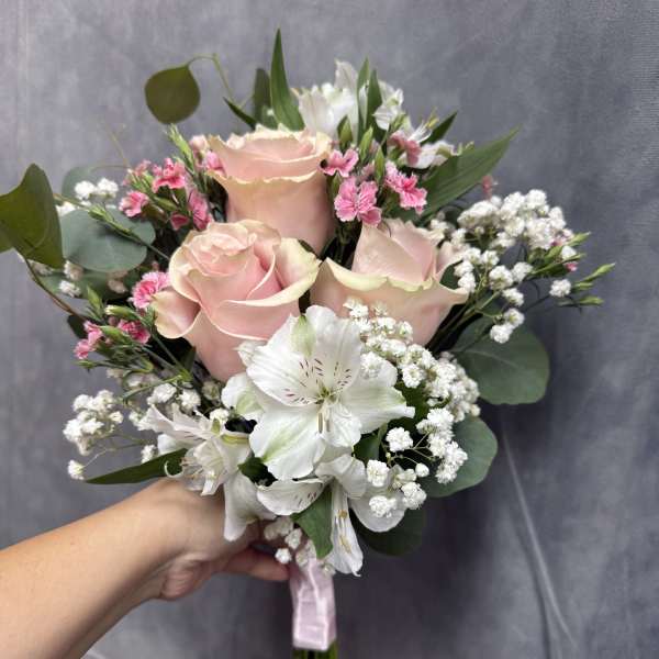 Shades of pink prom bouquet