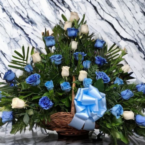 Blue and White Fireside Basket
