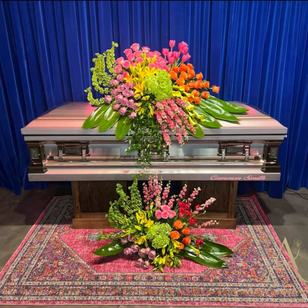 Pink Is Pretty Garden Mix (Casket & Floor Arrangement) by Art of Remembrance