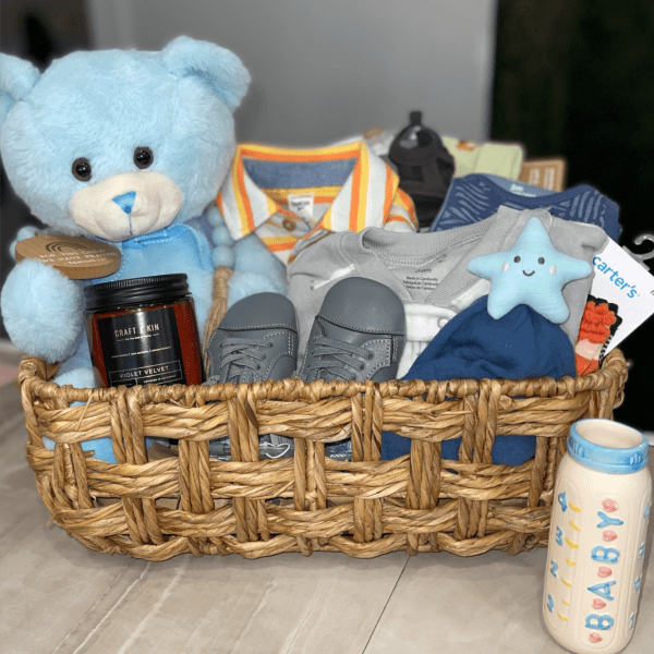 Hello Baby Boy Basket