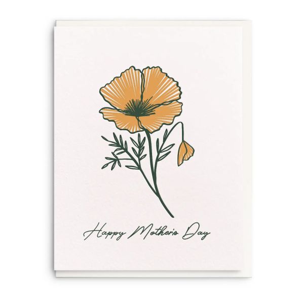 Poppy - Letterpress Mother's Day Card