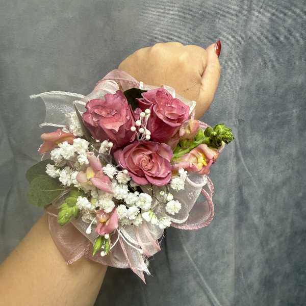 Dusty Rose Wrist Corsage