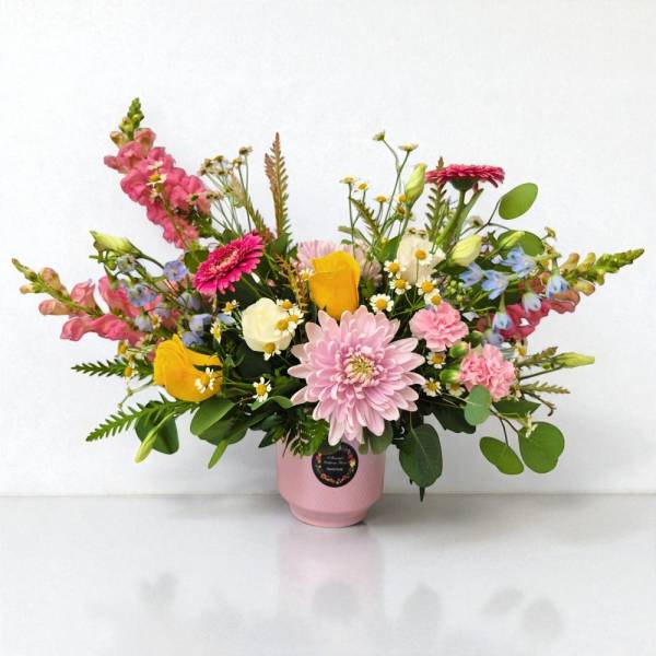Garden Whimsy Mixed Floral Arrangement - Colorful Long Beach Flowers