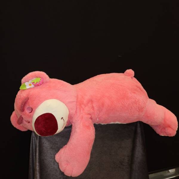 Huge Pink Strawberry Sleeping Bear Plush