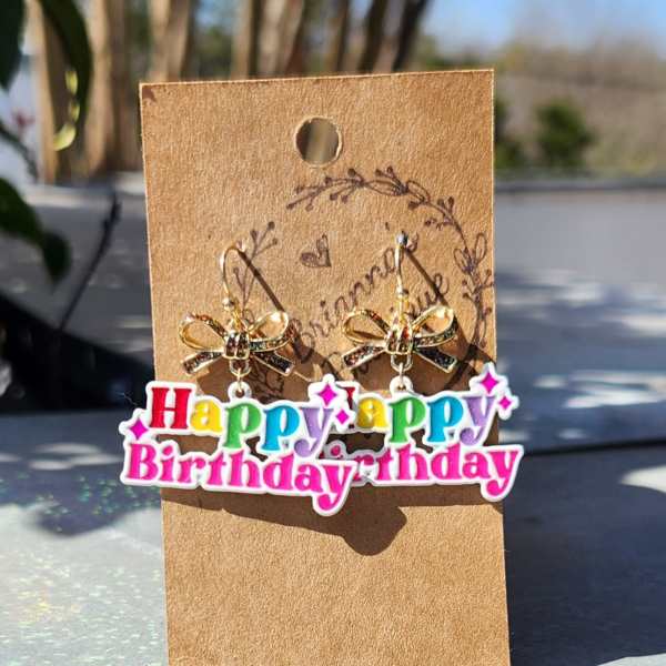 "Happy Birthday" Earrings
