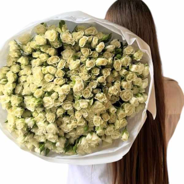 Bouquet of 100 royal white spray roses!