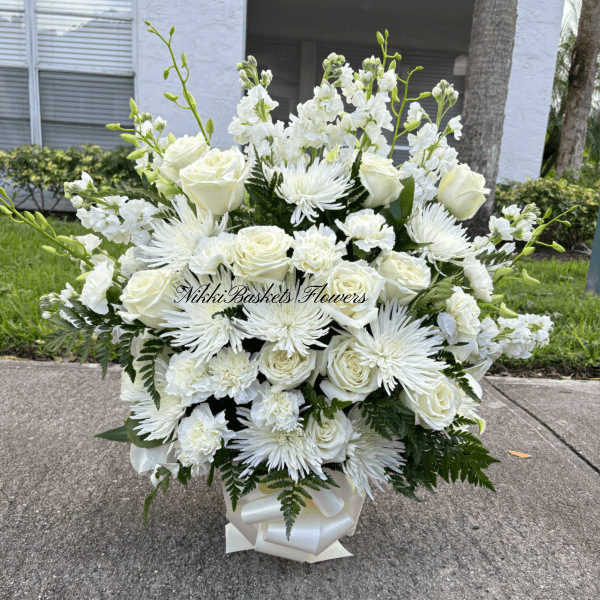 White Elegance Sympathy Arrangement