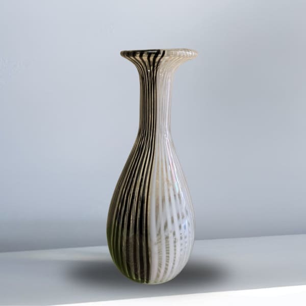 Rare Dino Martens Mezza Filigrana Murano Glass Vase – Aureliano Toso, Italian Mid-Century Modern, 10.5"