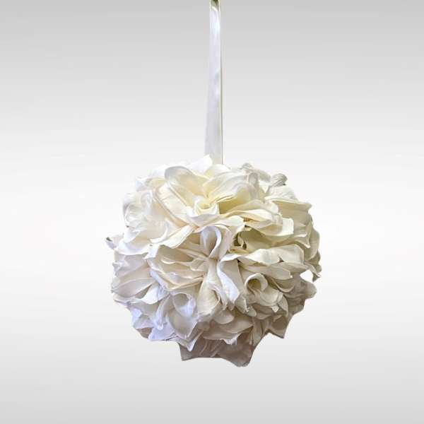 Silk Flower Ball White