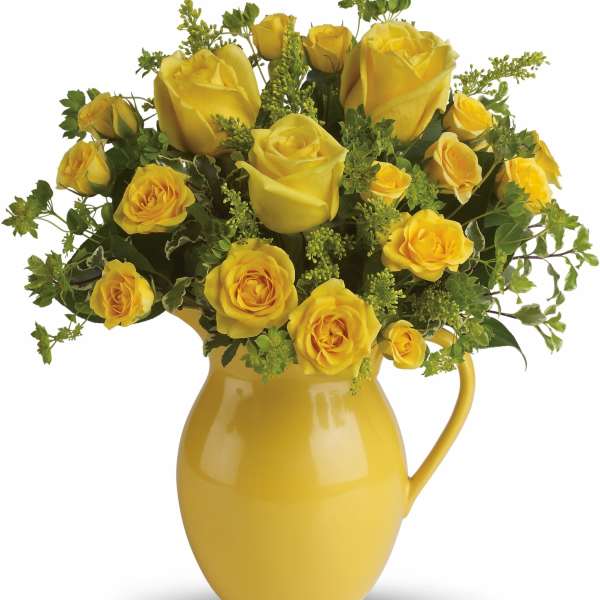 Sunny Day Pitcher of Roses